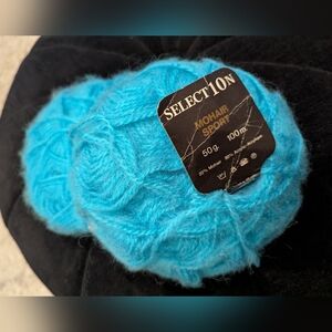 Yarn Select10N Mohair Sport Acrylic Blend Turquoise Blue Lot Of 2 Skiens